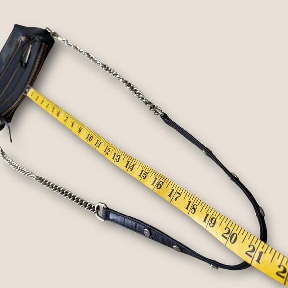 Rebecca Minkoff Leather Crossbody Shoulder Mini Bag Adjust Chain Strap Multi Zip - Picture 14 of 14